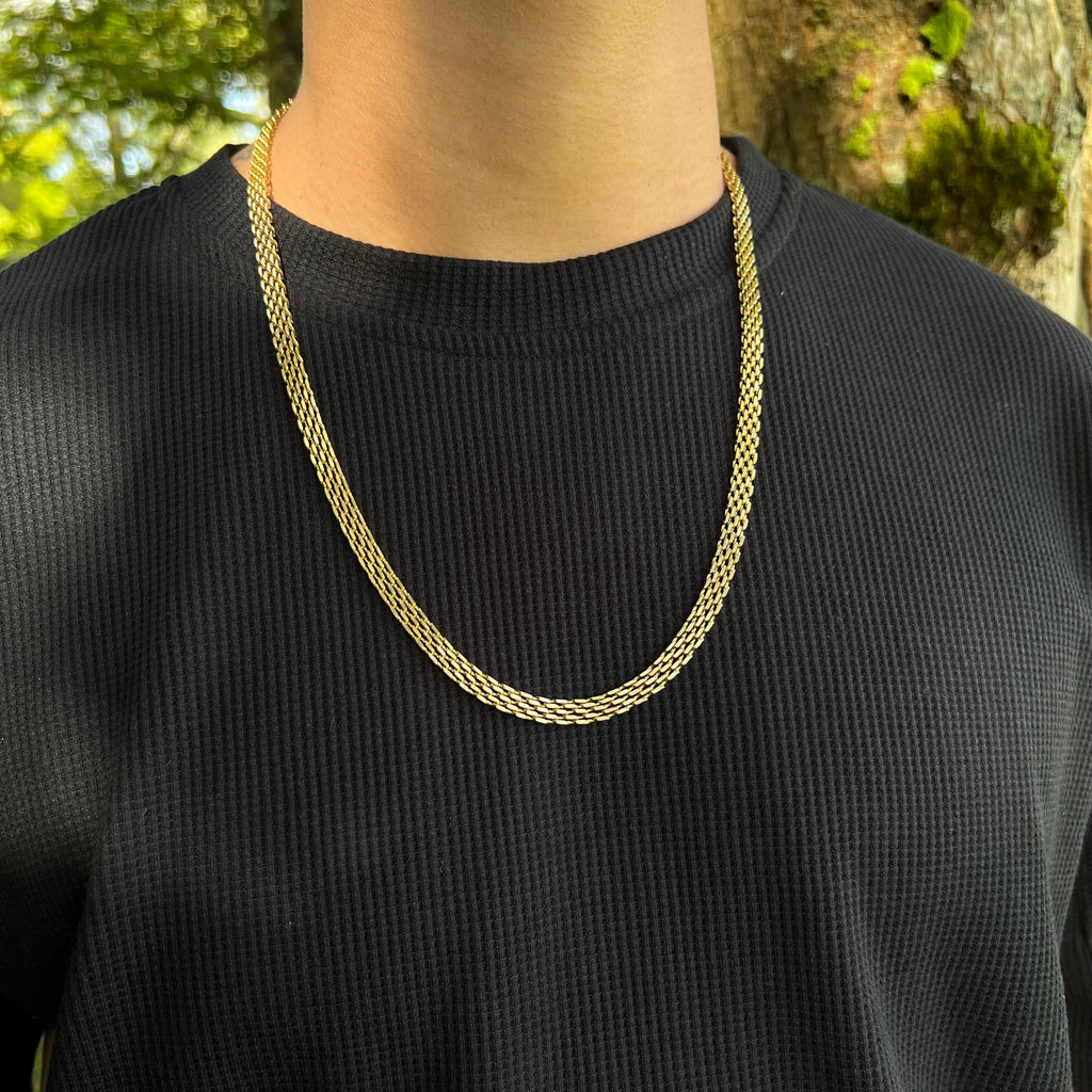 CADENA CHINESCA-ORO LAMINADO 18K-GARANTIA DE 5 AÑOS + ENVIO GRATIS