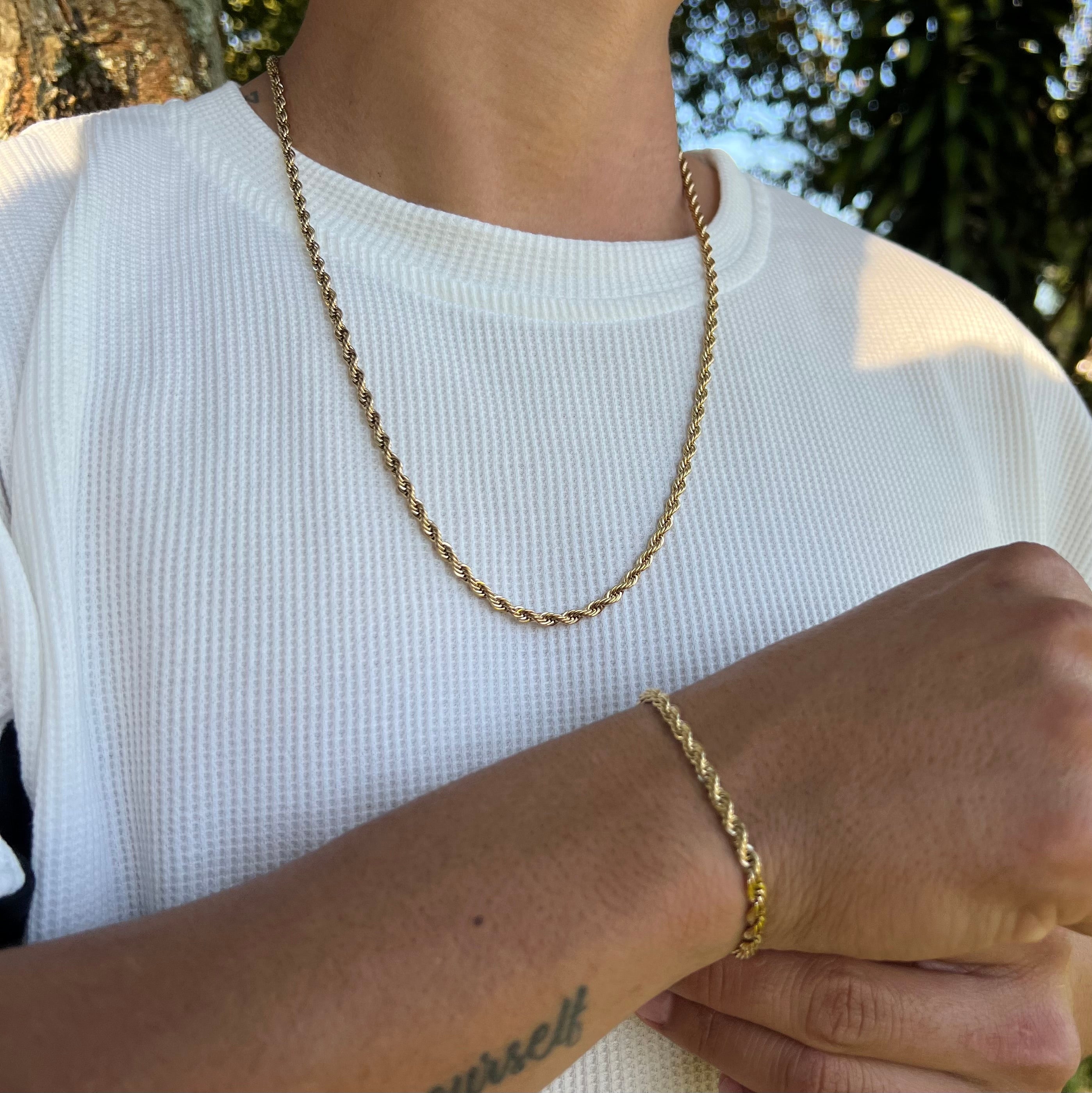 COMBO CADENA Y PULSERA LAZO HOMBRE