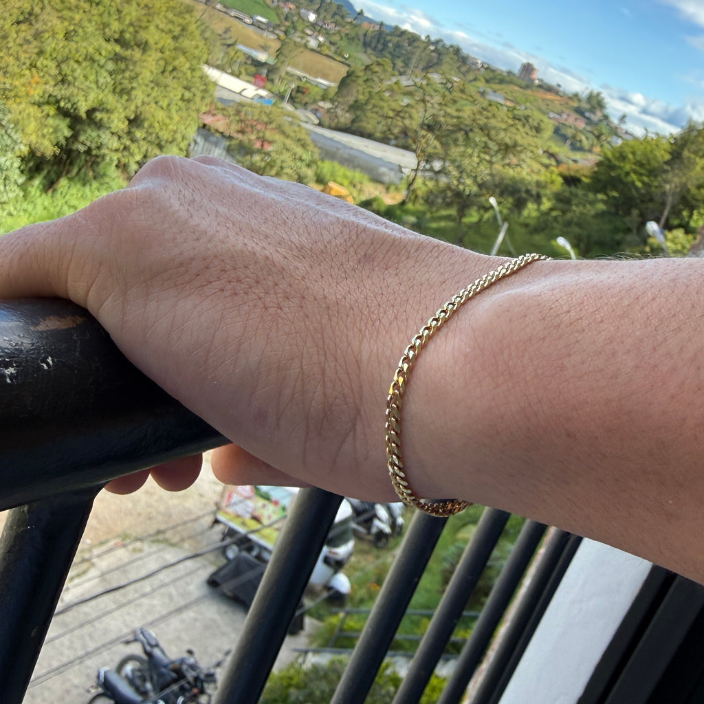PULSERA CUBANA MUJER-ORO LAMINADO 18K