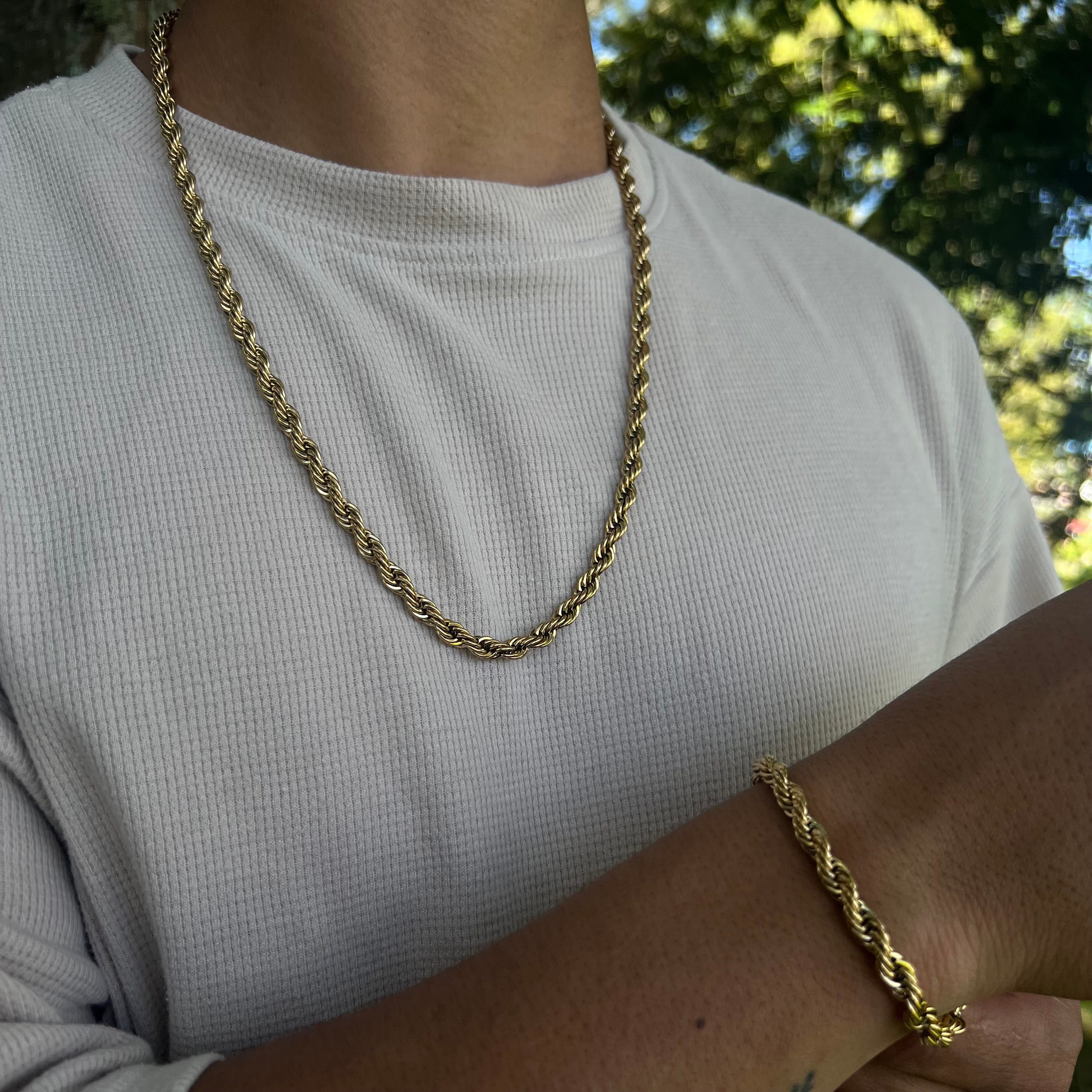 COMBO CADENA Y PULSERA LAZO HOMBRE