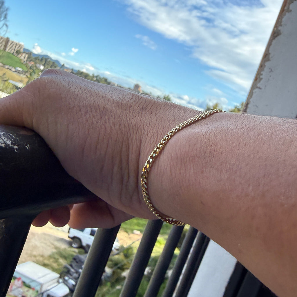 COMBO CADENA Y PULSERA CUBANA - ORO LAMINADO 18K