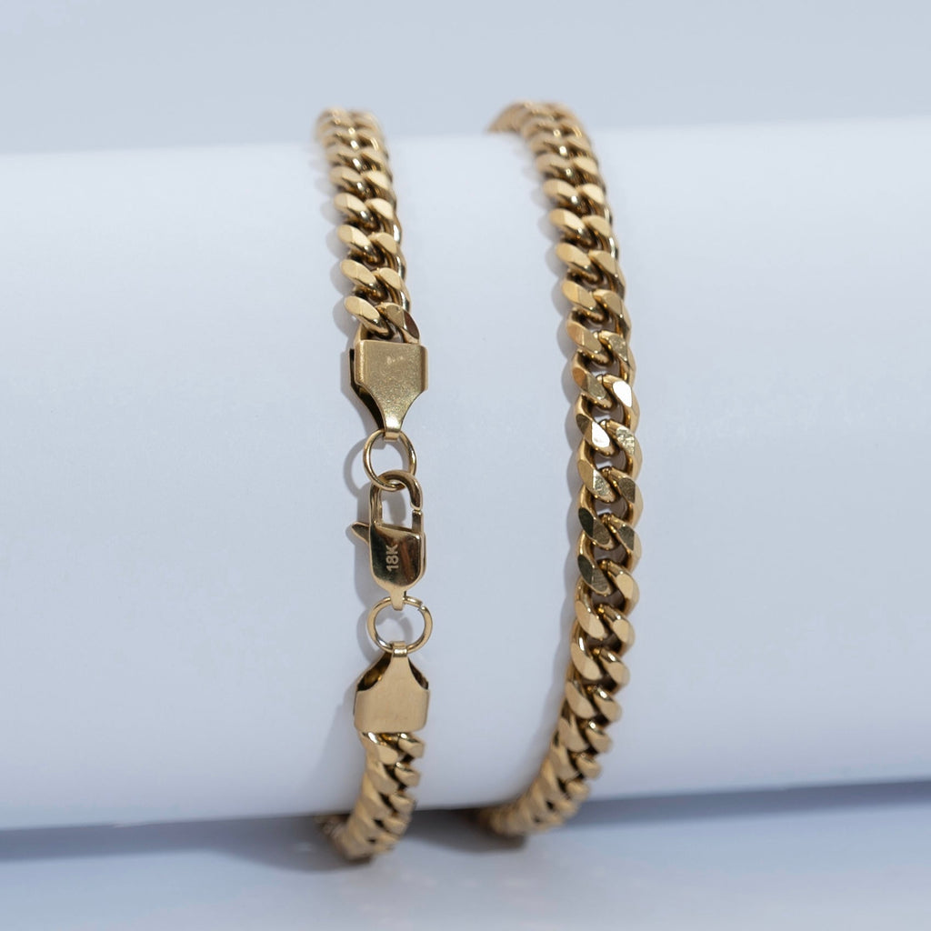 PULSERA CUBANA HOMBRE-ORO LAMINADO 18K