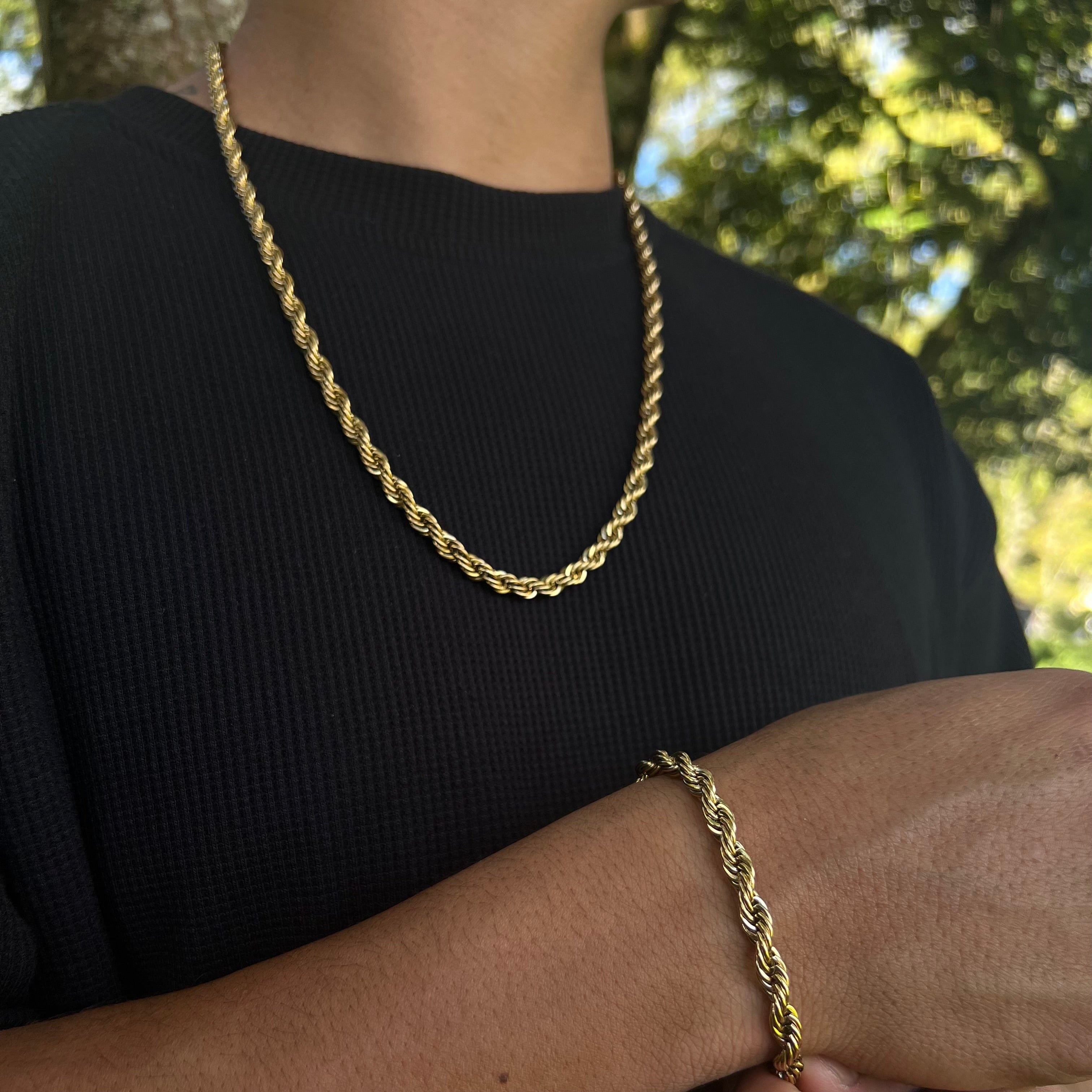 COMBO CADENA Y PULSERA LAZO HOMBRE