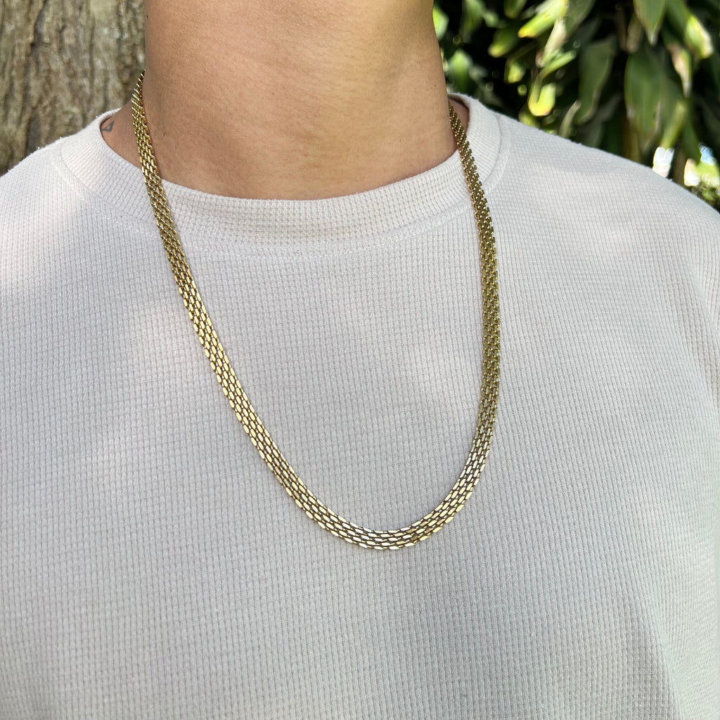 CADENA CHINESCA-ORO LAMINADO 18K-GARANTIA DE 5 AÑOS + ENVIO GRATIS