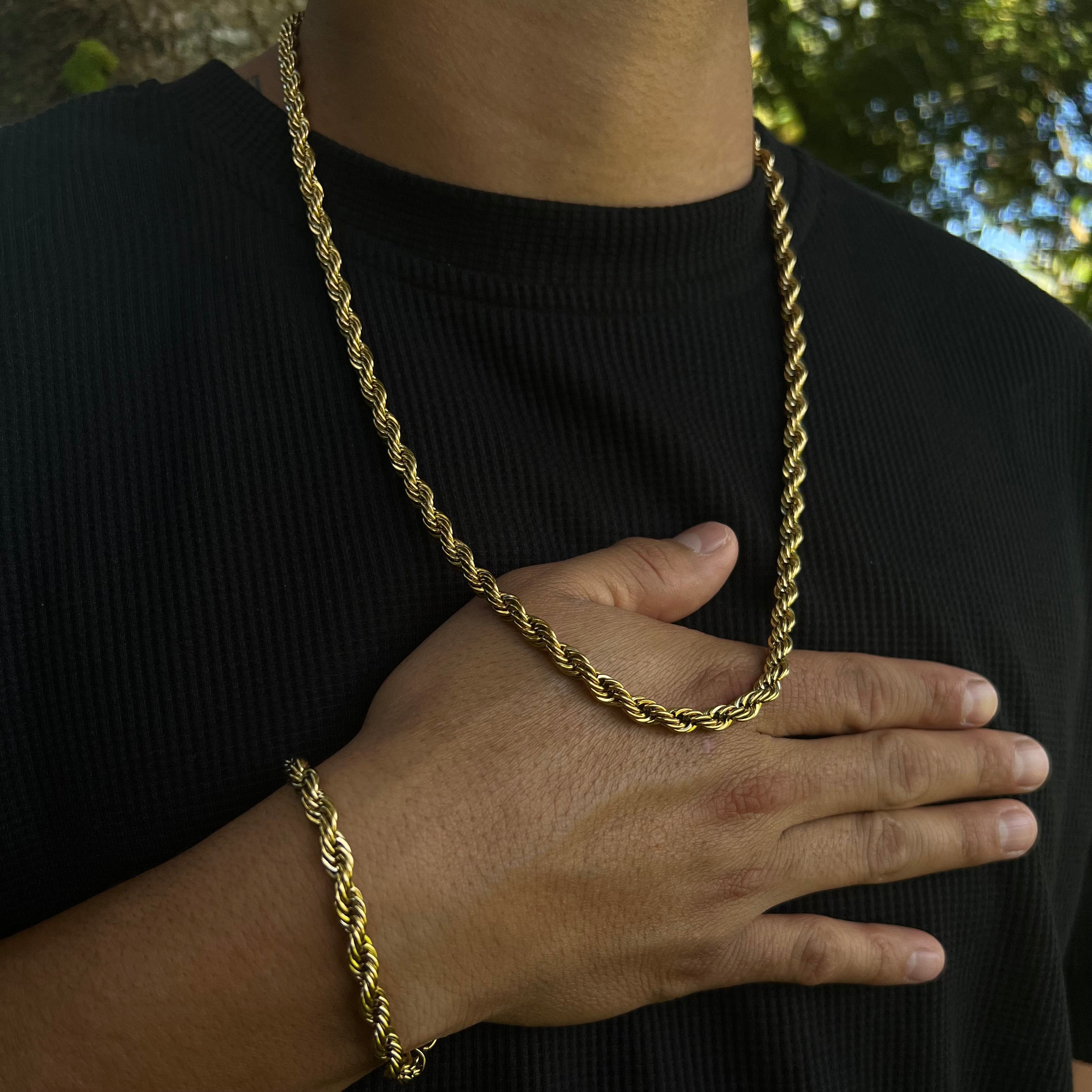 COMBO CADENA Y PULSERA LAZO HOMBRE