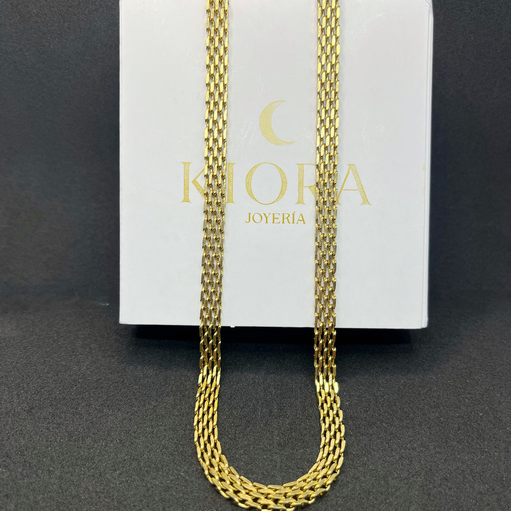 CADENA CHINESCA-ORO LAMINADO 18K-GARANTIA DE 5 AÑOS + ENVIO GRATIS