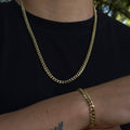 COMBO CADENA Y PULSERA CUBANA - ORO LAMINADO 18K