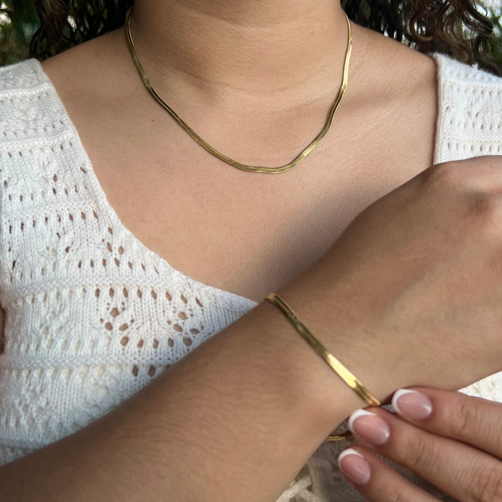 COMBO CADENA Y PULSERA EGIPCIA MUJER