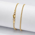 CADENA MILITAR DIAMANTADA MUJER-ORO LAMINADO 18K