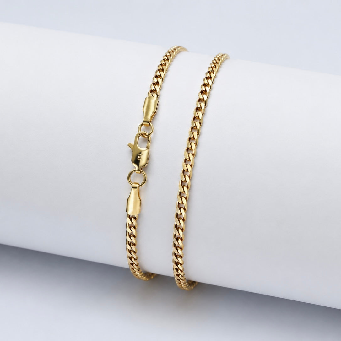 CADENA CUBANA MUJER-ORO LAMINADO 18K