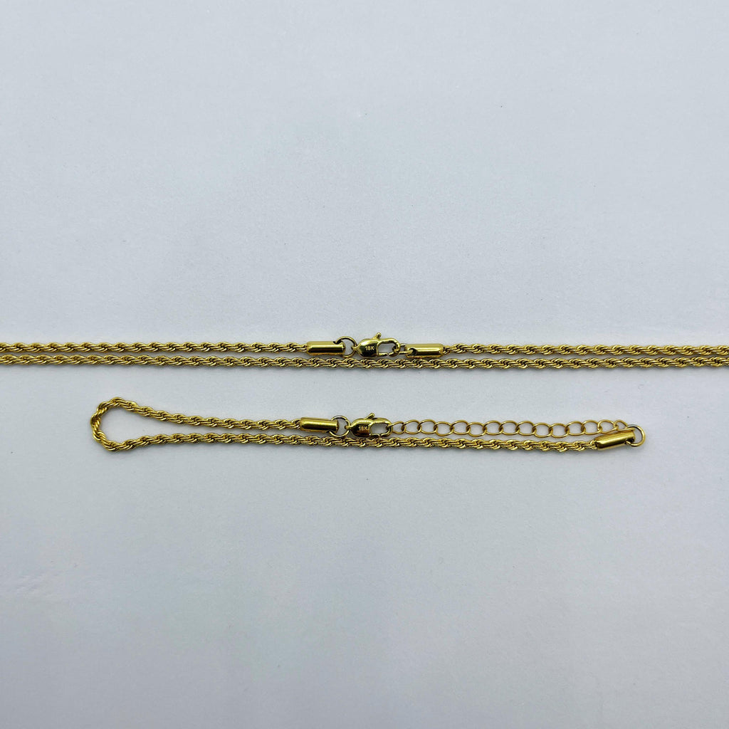 COMBO CADENA Y PULSERA LAZO MUJER