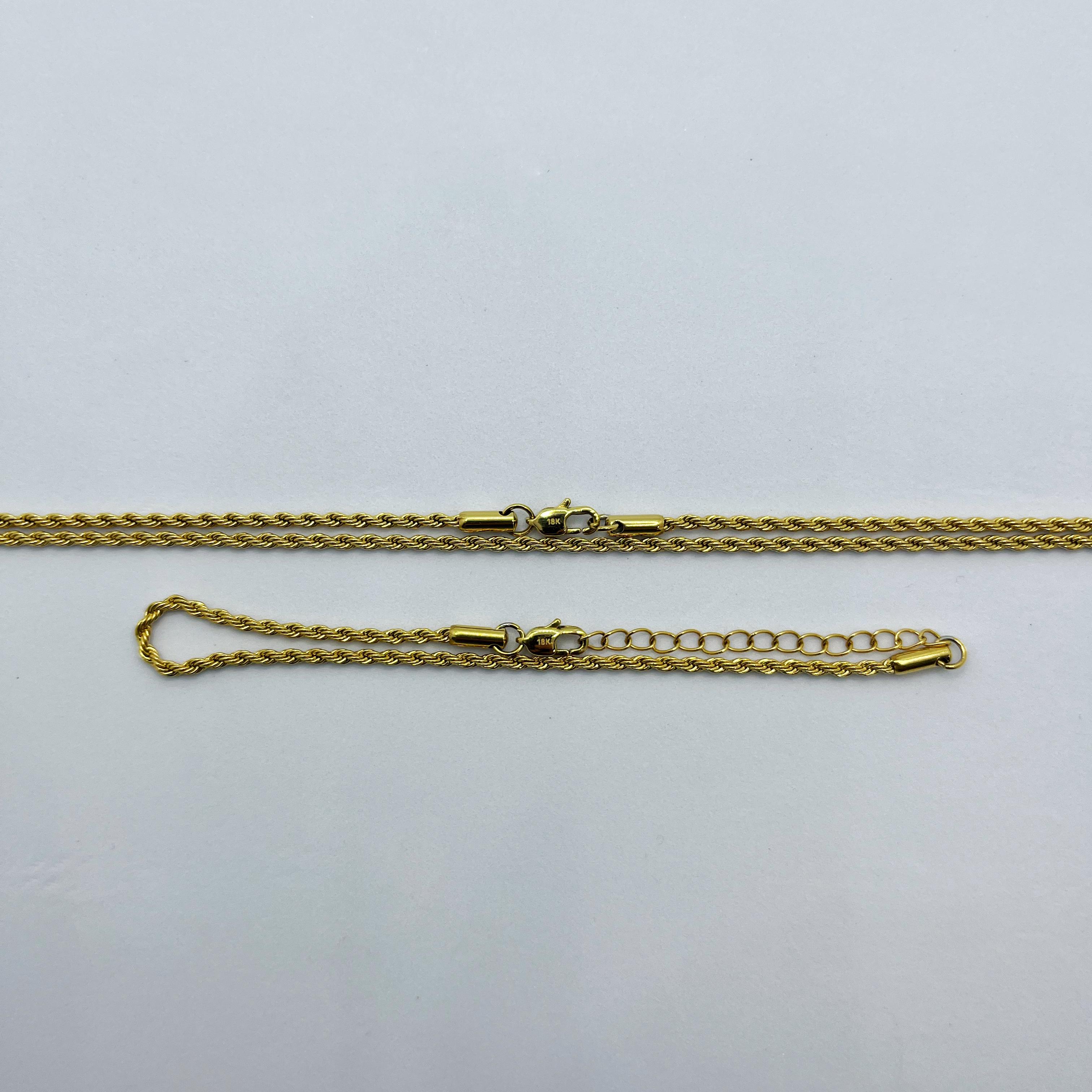 COMBO CADENA Y PULSERA LAZO MUJER