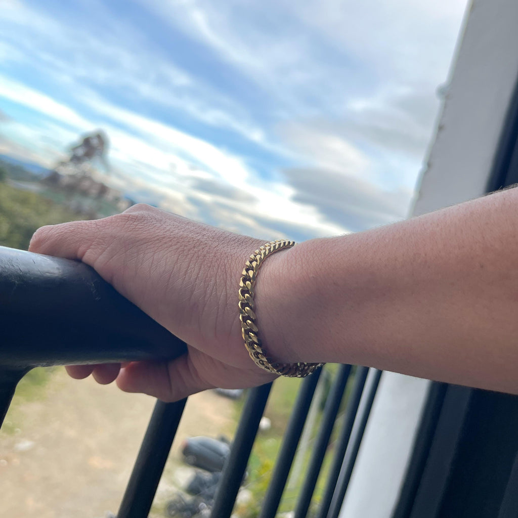 PULSERA CUBANA HOMBRE-ORO LAMINADO 18K