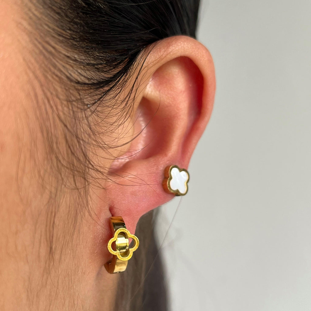 COMBO PULSERA Y ARETES TREBOL